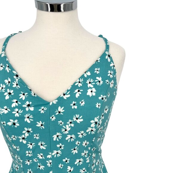 Market & Spruce Floral Painted Daisy Strappy Dress Blue Size Large NWT - Picture 3 of 11